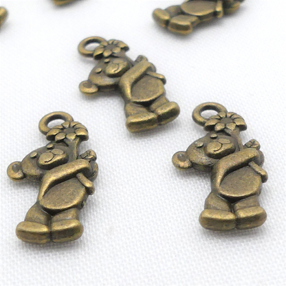 15 Tibetan Bronze Tone Teddy Bear Metal Charms