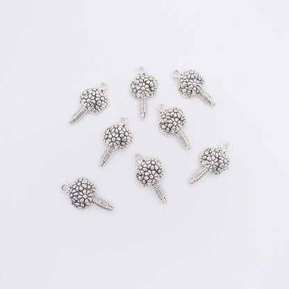 8 Tibetan Silver Tone Flower Bouquet Metal Charms