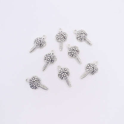 8 Tibetan Silver Tone Flower Bouquet Metal Charms