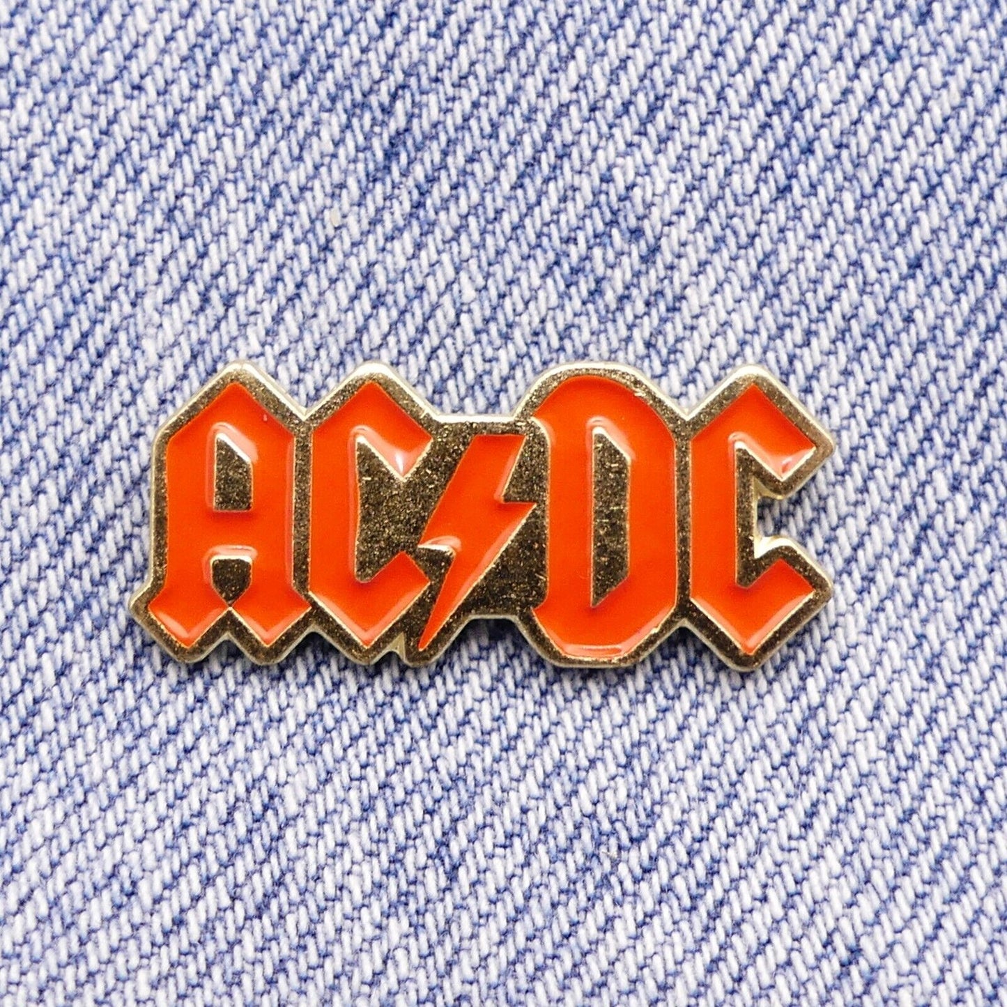 ACDC Gold/Red Rock Band Music Heavy Metal Rock & Roll Metal Enamel Pin Badge