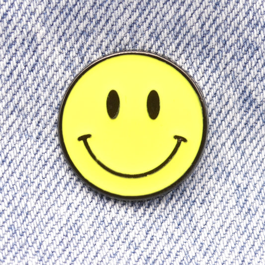 Yellow Smiley Face Emoji Enamel Pin Badge