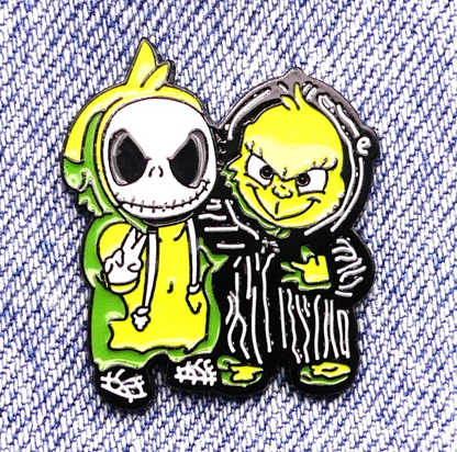 Grinch & Jack Skellington Nightmare Before Christmas Enamel Pin Badge Lapel