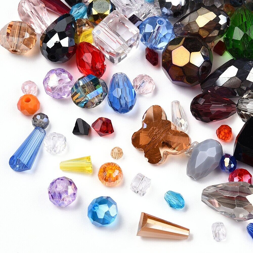 Random Mixed Assorted Glass Beads Approx. 75g for Jewellery Making And Crafts