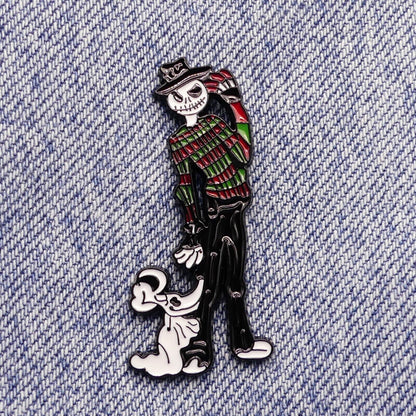 Nightmare Before Christmas Jack Skellington & Zero The Dog Enamel Pin Badge