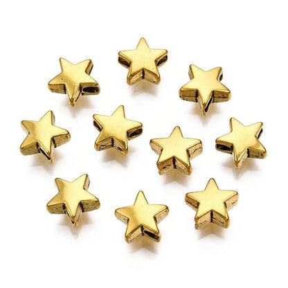 100 Gold 8mm Star Spacer Beads Jewellery Making Crafts