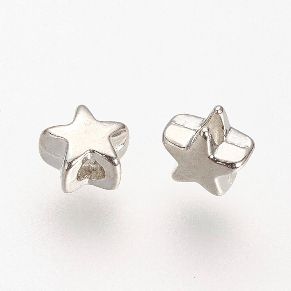 100 Silver 5mm Star Spacer Beads Jewellery Making Crafts