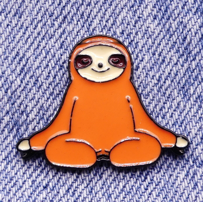 Meditating Yoga Sloth Enamel Pin Badge