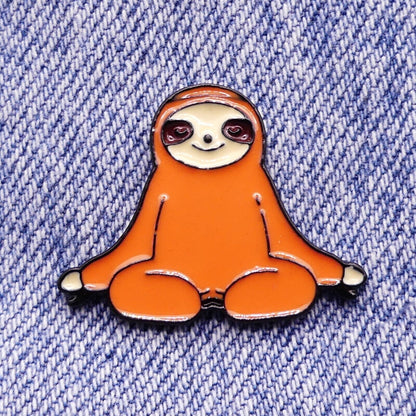 Meditating Yoga Sloth Enamel Pin Badge