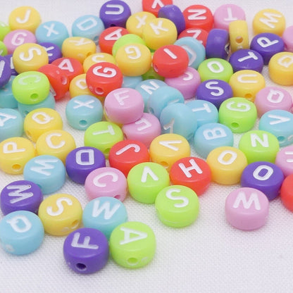 100 Mixed Pastel Alphabet Letter Beads, Alphabet Beads, Mixed Letter Beads.